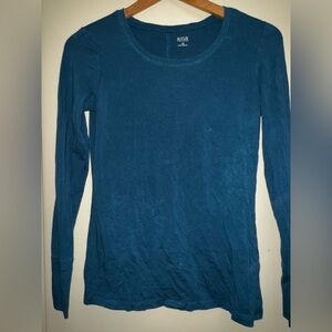 a.n.a Women's Blue Long Sleeve Top